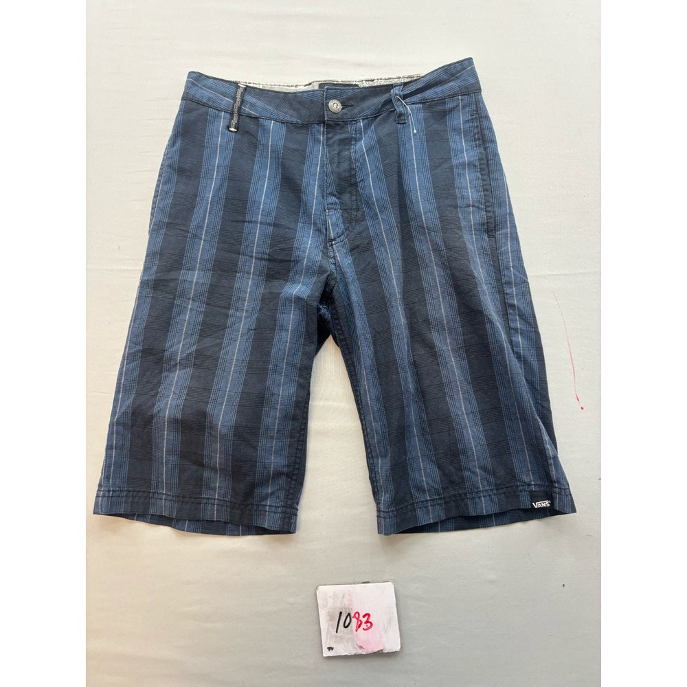 Vans Boys Blue Striped Casual Skate Shorts Size 14 Navy Vertical Stripe